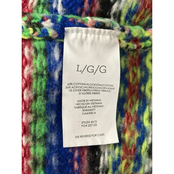 CAbi Moorland Pullover Sweater 4413 Women's Large Striped Fair Isle Colorful - Picture 9 of 9